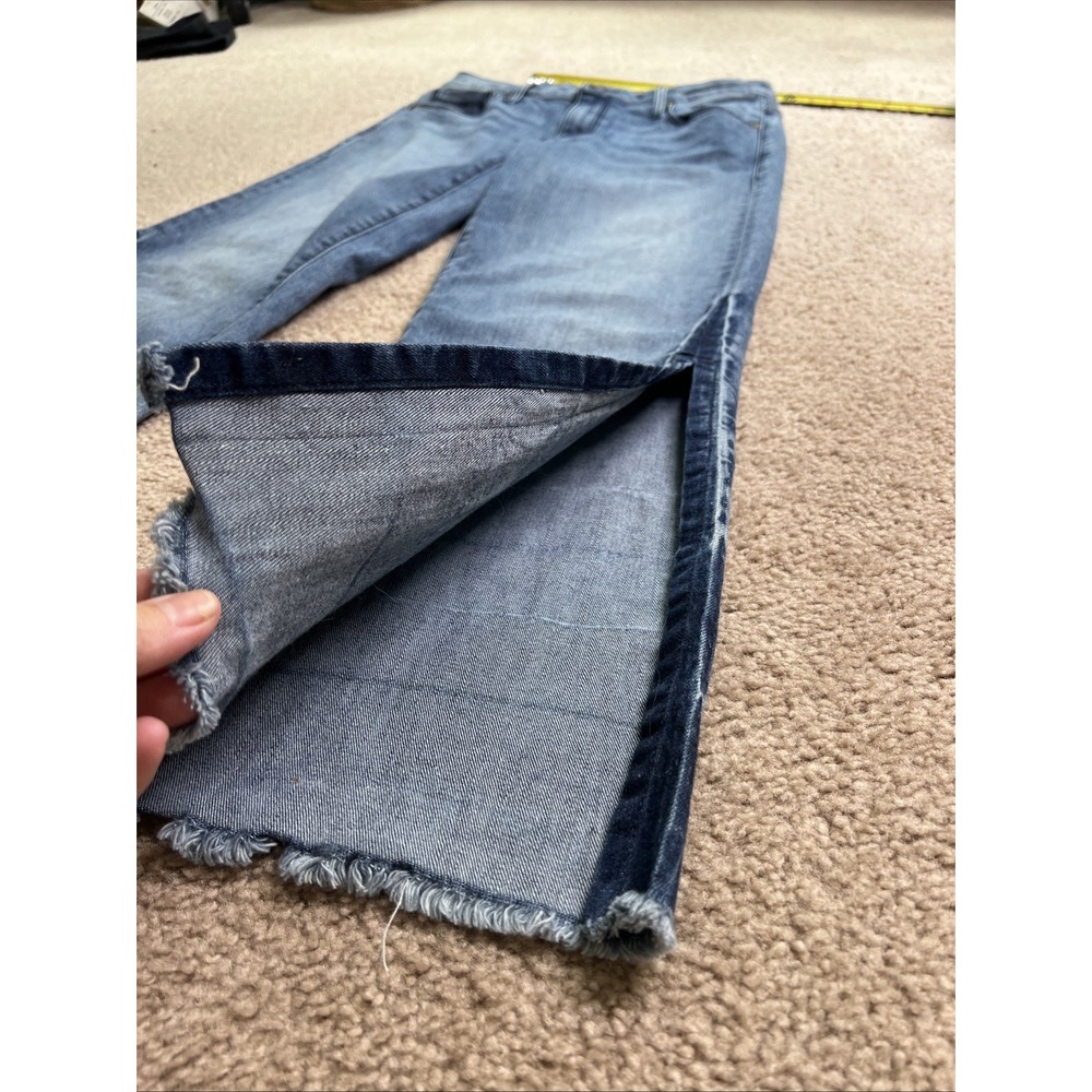 Parker Smith Woman Jeans 27 Straight Crop Leg Raw Hem Side Slit  Made In The USA - Picture 7 of 11